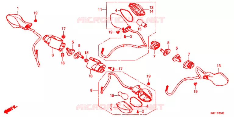 KNIPPERLICHT(2) Honda MOTO 250 REBEL 2017  CMX250AH