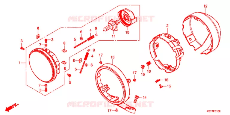 KOPLAMP Honda MOTO 250 REBEL 2017  CMX250H