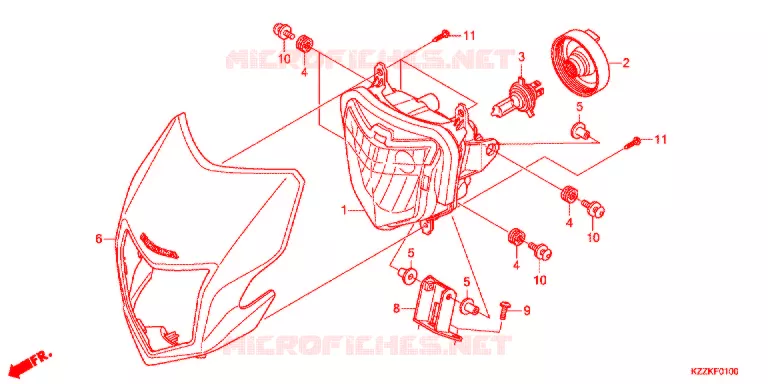 KOPLAMP (CRF250L/M/LD) Honda MOTO 250 CRF 2017  CRF250LH