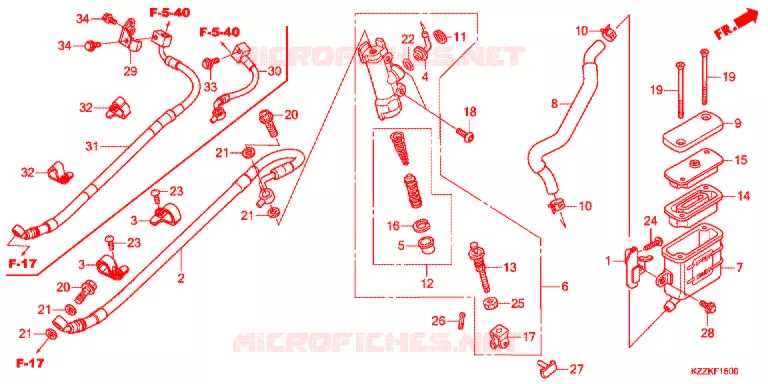 ACHTER REM HOOFD CILINDER Honda MOTO 250 CRF 2019  CRF250MH