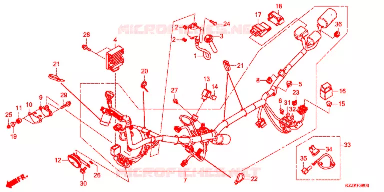 BEDRADINGSBUNDEL (CRF250L/M/LD) Honda MOTO 250 CRF 2017  CRF250MH