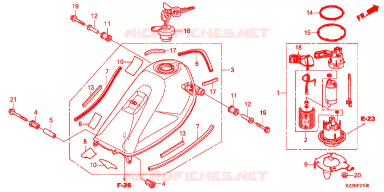 BENZINE TANK (CRF250L/M/LD) Honda MOTO 250 CRF 2017  CRF250MH