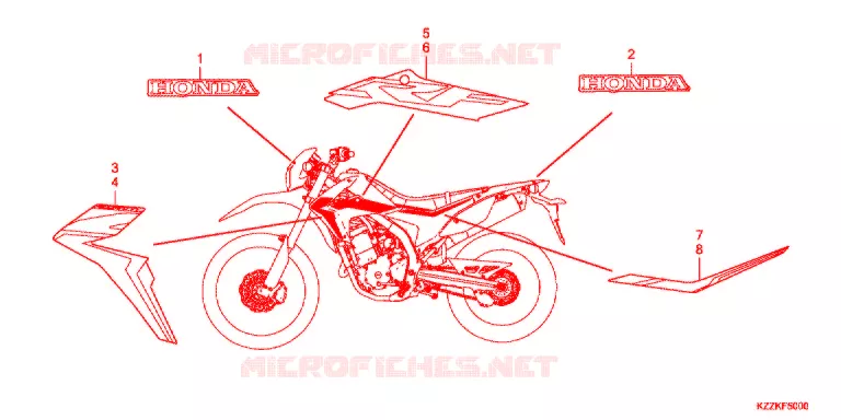 EMBLEEM/STREEP (CRF250L/M/LD) Honda MOTO 250 CRF 2018  CRF250MH
