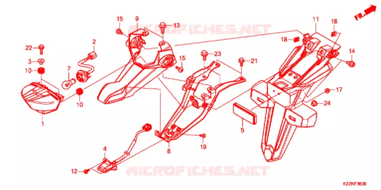 ACHTERLICHT(2) Honda MOTO 250 CRF 2017  CRF250RDAH