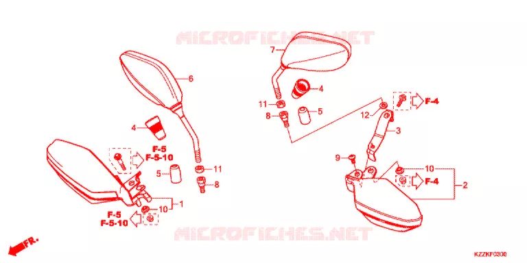 SPIEGEL - HANDKAP Honda MOTO 250 CRF 2017  CRF250RLDH