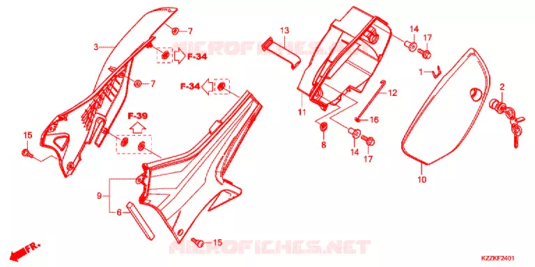 ZIJ-AFDEKKING (CRF250RL/RLA/RLD/RDA) Honda MOTO 250 CRF 2017  CRF250RLDH