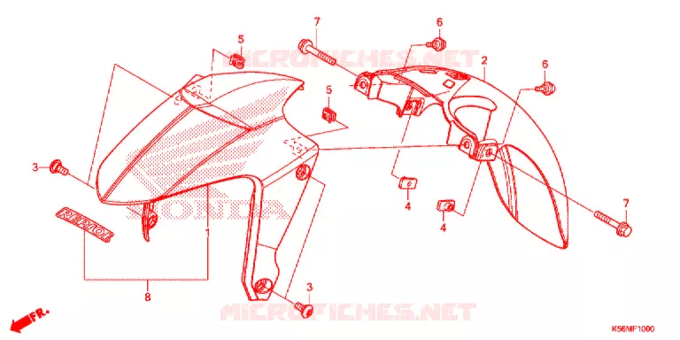 VOORSPATBORD Honda MOTO 150 RS 2017  FS150FH
