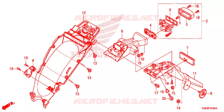 ACHTER STROOMLIJNKAP Honda MOTO 150 RS 2018  FS150FH