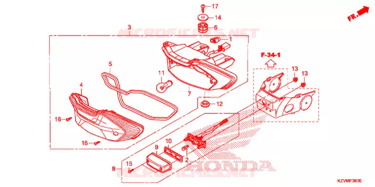 ACHTERLICHT (NBC110KDF/MDF/MCD) Honda MOTO 110 EX5 2017  NBC110KDFF
