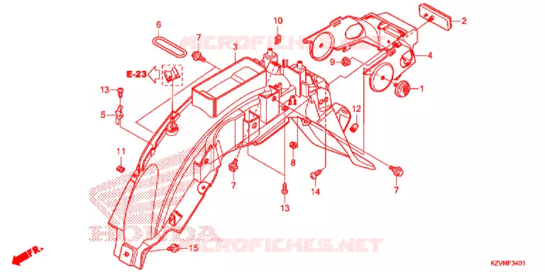 ACHTERSPATBORD  (NBC110KDF/MDF/MCD) Honda MOTO 110 EX5 2016  NBC110KDFF