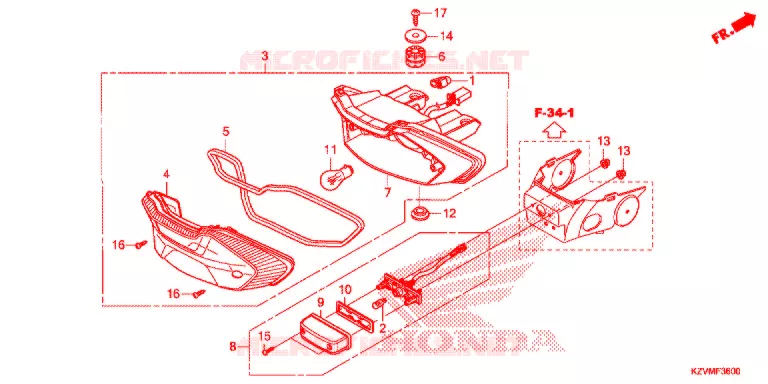 ACHTERLICHT (NBC110KDF/MDF/MCD) Honda MOTO 110 EX5 2017  NBC110MDFF