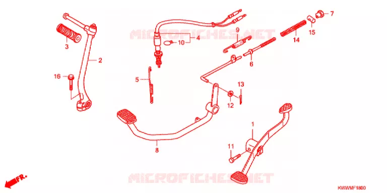 PEDAAL/KICKSTARTER ARM Honda MOTO 110 WAVE 2012  AFX110SC