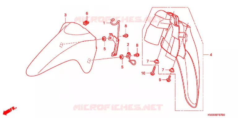 VOORSPATBORD Honda MOTO 110 WAVE 2012  AFX110SC