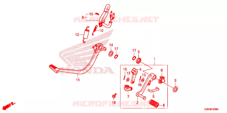 OPSTAP/PEDAAL Honda MOTO 125 MSX 2017  MSX125G