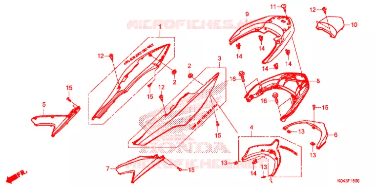 KONTPANEEL MIDDEN Honda SCOOTER 300 FORZA 2016  NSS300AD