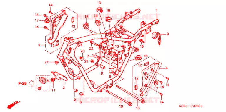 FRAME CHASSIS Honda MOTO 250 MAGNA 2001  VT250C1