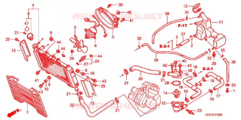 RADIATOR Honda MOTO 250 MAGNA 2007  VT250C7
