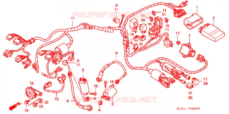 BEDRADINGSBUNDEL/ACCU Honda MOTO 250 MAGNA 1995  VT250CR