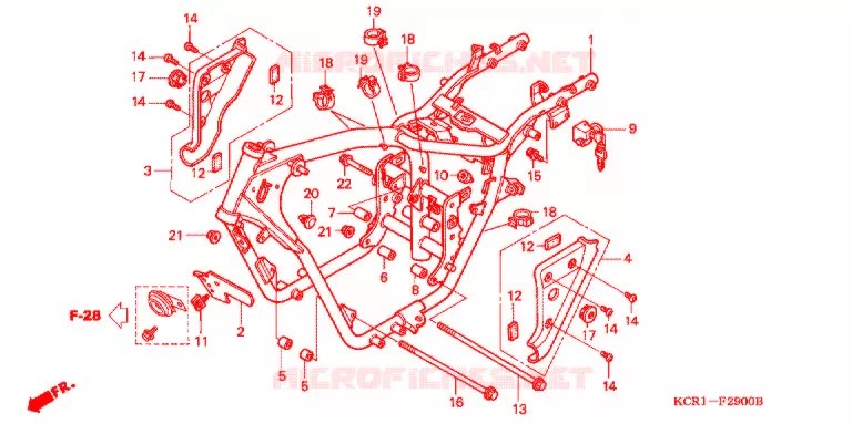 FRAME CHASSIS Honda MOTO 250 MAGNA 1994  VT250CR