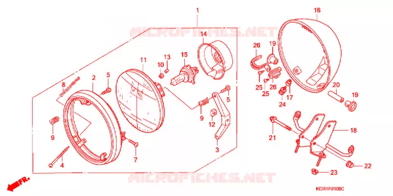 KOPLAMP Honda MOTO 250 MAGNA 1995  VT250CR