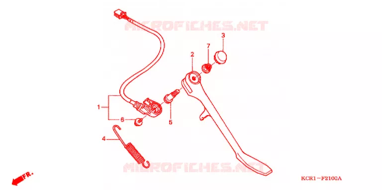 ZIJDE STANDAARD Honda MOTO 250 MAGNA 1994  VT250CR