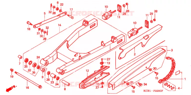 ZWAAI-ARM/KETTINGKAST Honda MOTO 250 MAGNA 1994  VT250CR