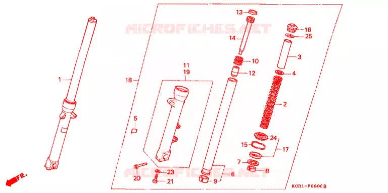 VOOR VORK Honda MOTO 250 MAGNA 1995  VT250CR