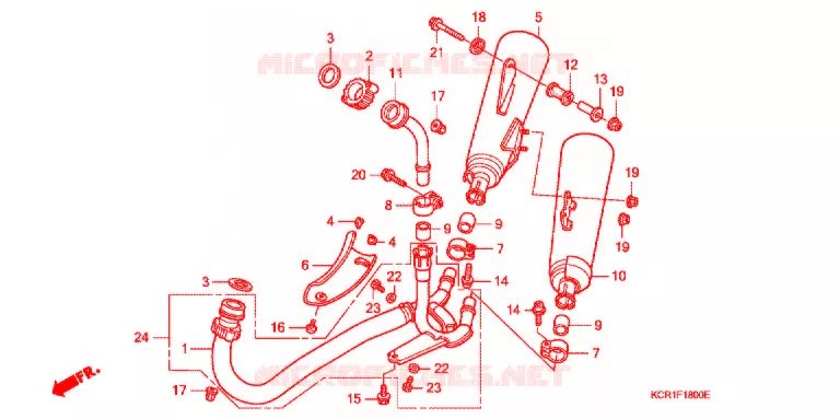 UITLAATDEMPER(2) Honda MOTO 250 MAGNA 1994  VT250CR_II