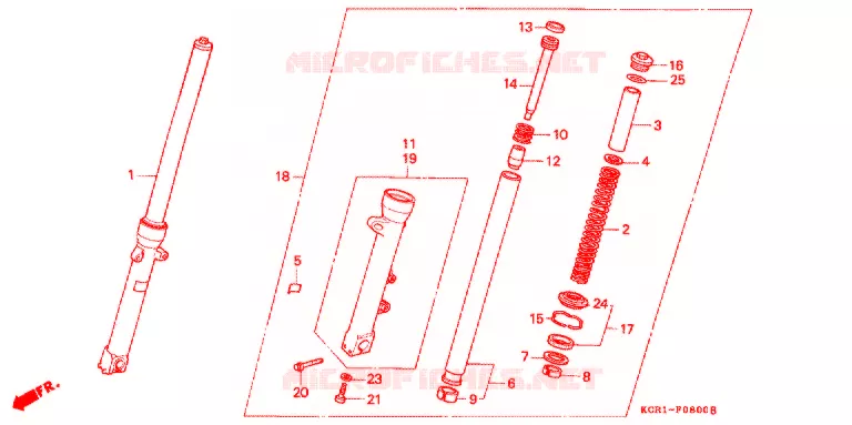 VOOR VORK Honda MOTO 250 MAGNA 1995  VT250CR_II