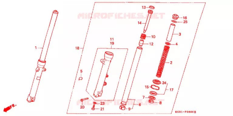 VOOR VORK Honda MOTO 250 MAGNA 1999  VT250CX_II