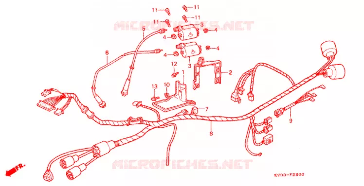BEDRADINGSBUNDEL/ACCU Honda MOTO 250 VT 1988  VT250FJ