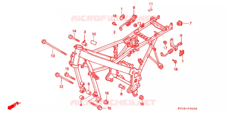 FRAME CHASSIS Honda MOTO 250 VT 1989  VT250FJ