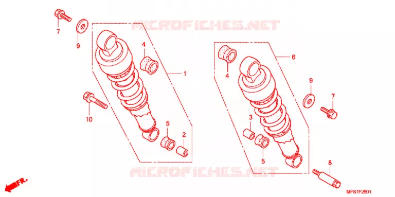 ACHTER SCHOKBREKER (VT400C2/C2F) Honda MOTO 400 SHADOW 2012  VT400C29