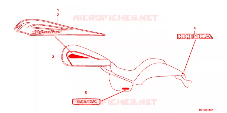EMBLEEM/STREEP (VT400C2/C2F) Honda MOTO 400 SHADOW 2009  VT400C29