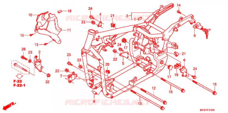FRAME CHASSIS Honda MOTO 400 SHADOW 2013  VT400C29