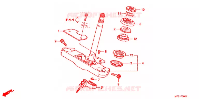 STURING STANG/BOVENSTE BRUG (VT400C2/C2F) Honda MOTO 400 SHADOW 2012  VT400C29