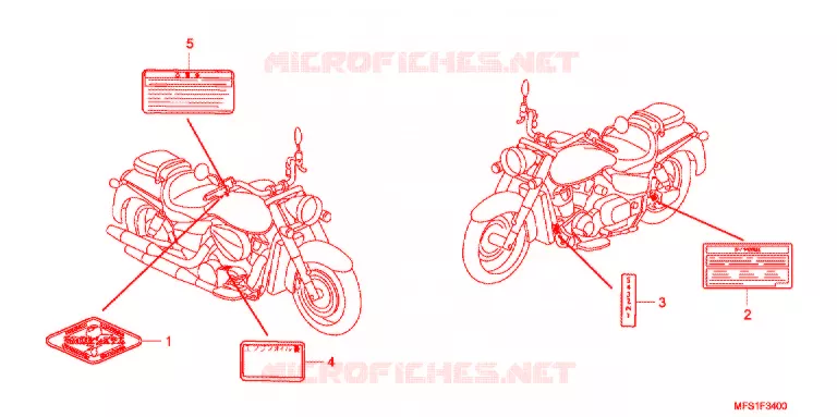 WAARSCHUWINGSLABEL(1) Honda MOTO 400 SHADOW 2009  VT400C29