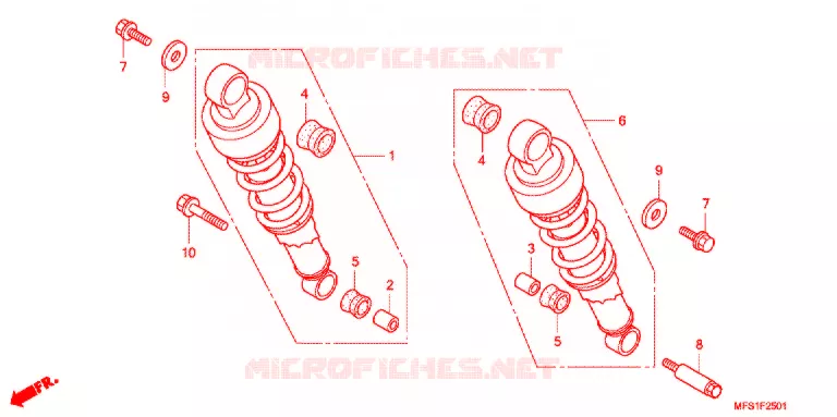 ACHTER SCHOKBREKER (VT400C2/C2F) Honda MOTO 400 SHADOW 2009  VT400C2F9