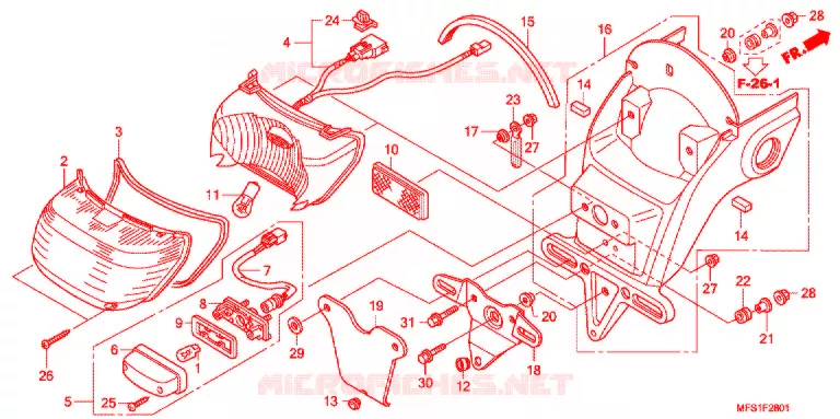 ACHTERLICHT (VT400C2/C2F) Honda MOTO 400 SHADOW 2012  VT400C2F9