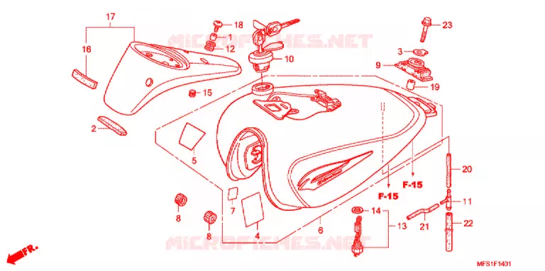 BENZINE TANK (VT400C2/C2F) Honda MOTO 400 SHADOW 2011  VT400C2F9