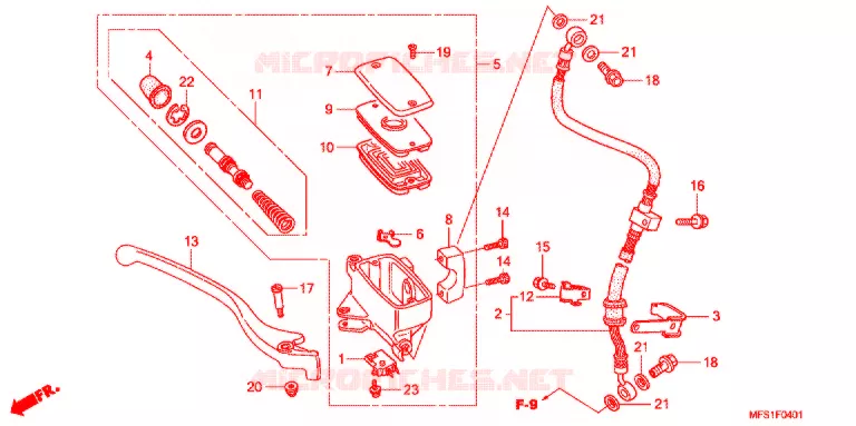 REMPOMP VOOR (VT400C2/C2F) Honda MOTO 400 SHADOW 2009  VT400C2F9