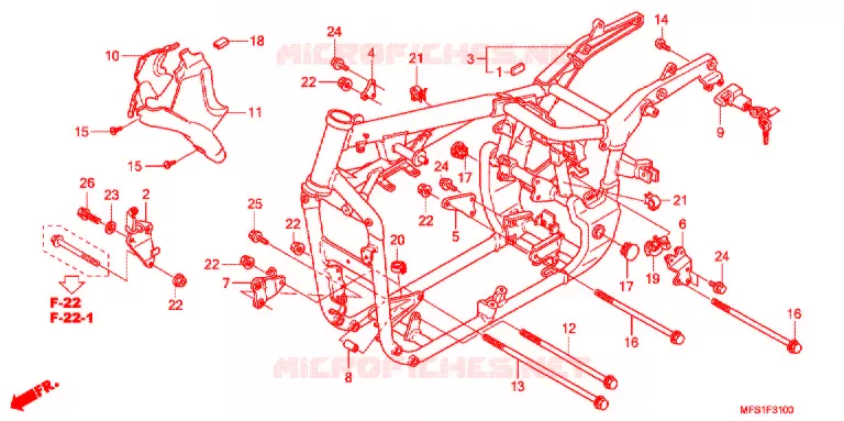 FRAME CHASSIS Honda MOTO 400 SHADOW 2014  VT400C9