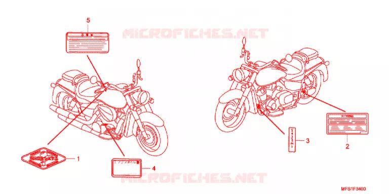 WAARSCHUWINGSLABEL(1) Honda MOTO 400 SHADOW 2013  VT400C9
