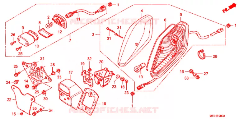 ACHTERLICHT (VT400C/CA) Honda MOTO 400 SHADOW 2009  VT400CA9