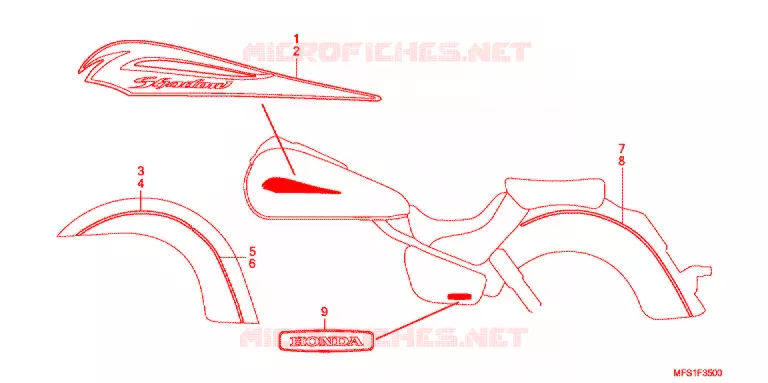 EMBLEEM/STREEP (VT400C/CA) Honda MOTO 400 SHADOW 2012  VT400CA9