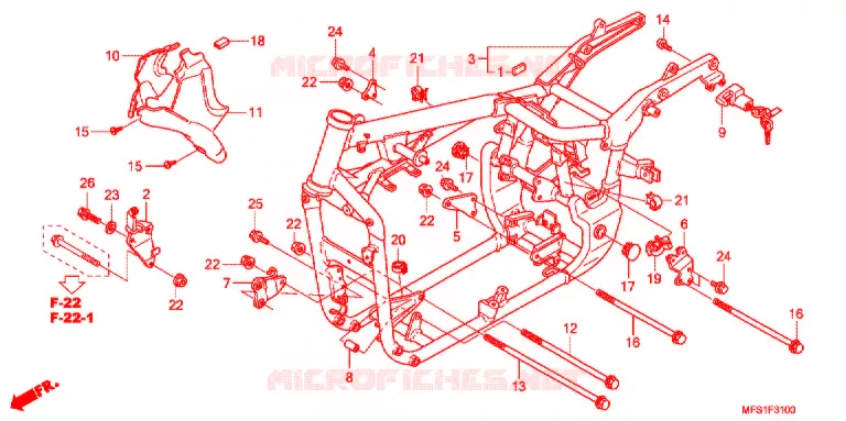 FRAME CHASSIS Honda MOTO 400 SHADOW 2012  VT400CA9