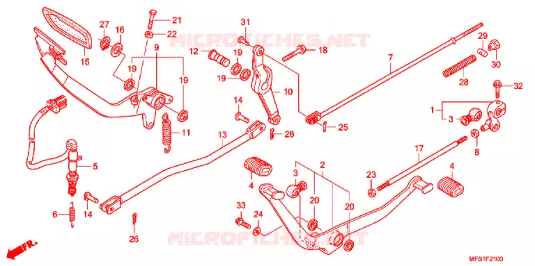 PEDAAL (VT400C/CA) Honda MOTO 400 SHADOW 2010  VT400CA9
