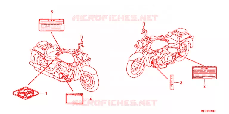 WAARSCHUWINGSLABEL(1) Honda MOTO 400 SHADOW 2013  VT400CA9