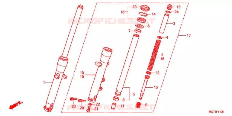 VOOR VORK Honda MOTO 400 VT 2011  VT400SB