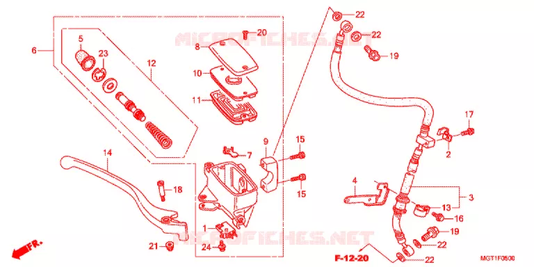 VOORREM HOOFDCILINDER Honda MOTO 400 VT 2012  VT400SB